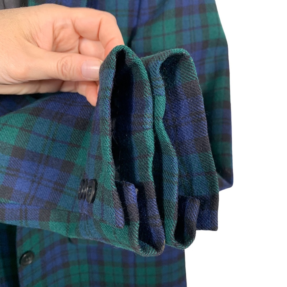 Vintage Pendleton Black Watch Plaid Tartan Wool Blazer (Academia Holiday Preppy) - Picture 6 of 7